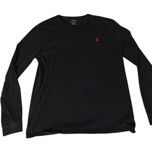 Polo by Ralph Lauren Black Long Sleeve Tee with Red Logo